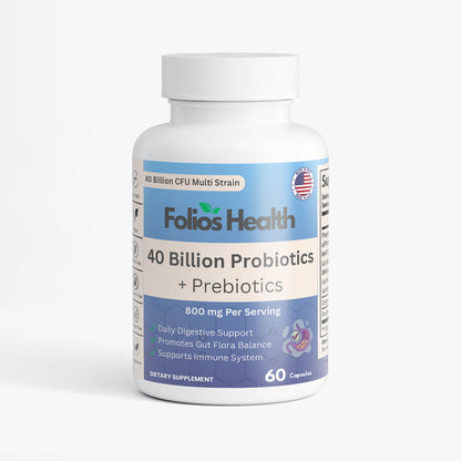 40 Billion CFU Multi-Strain, Probiotic + Prebiotics