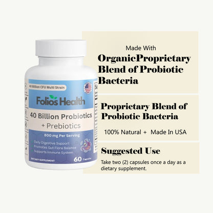 40 Billion CFU Multi-Strain, Probiotic + Prebiotics