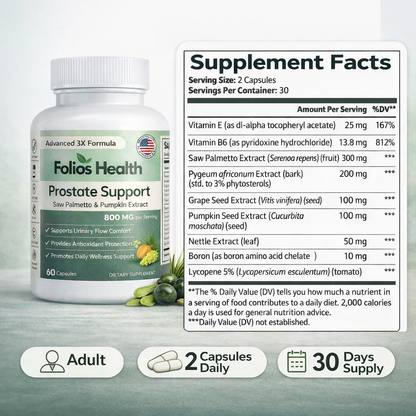 Herbal Prostate Support (Saw Palmetto + Pumpkin Extract)